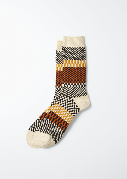 Rototo Check & Step Socks - Black