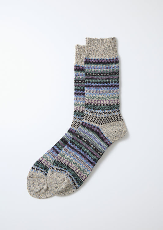 Rototo Nordic Pattern Socks - Dark Gray