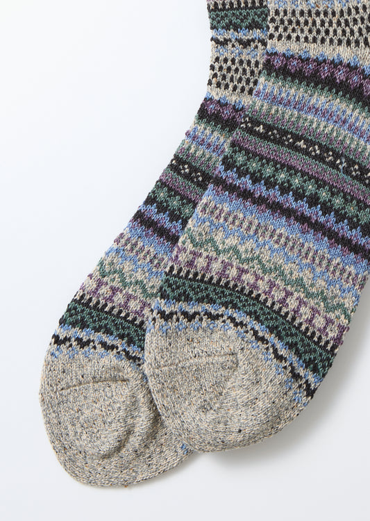 Rototo Nordic Pattern Socks - Dark Gray