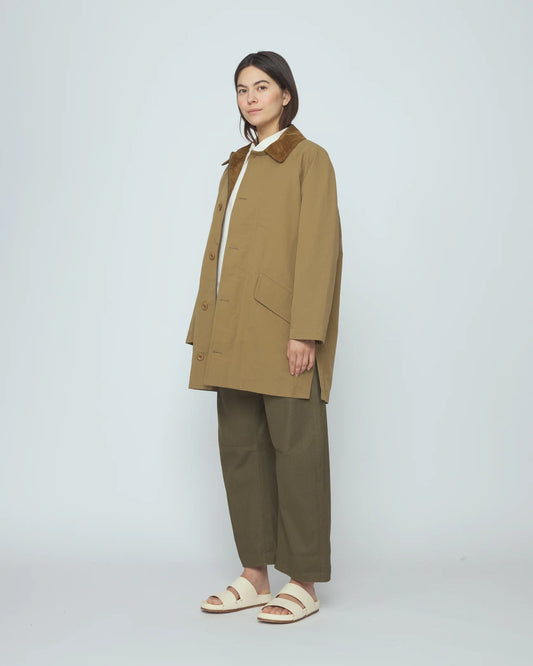 7115 by Szeki Unisex Mid-Length Duster - Tan Brown