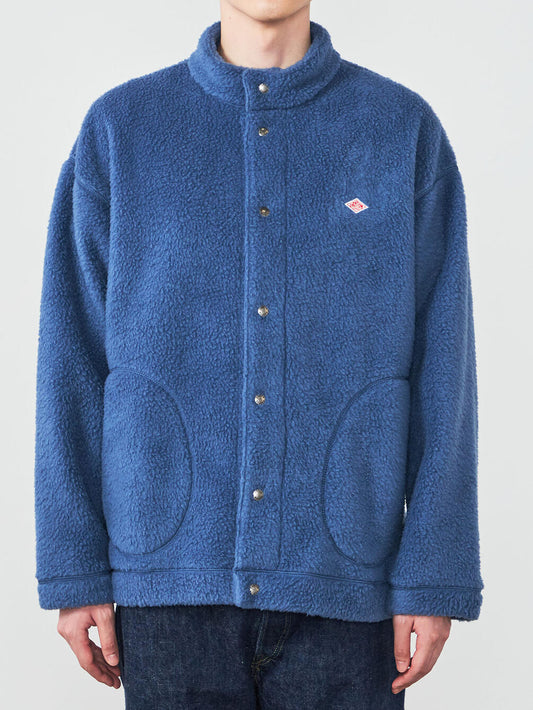 Danton Men's Stand Collar Fleece Jacket - Blue