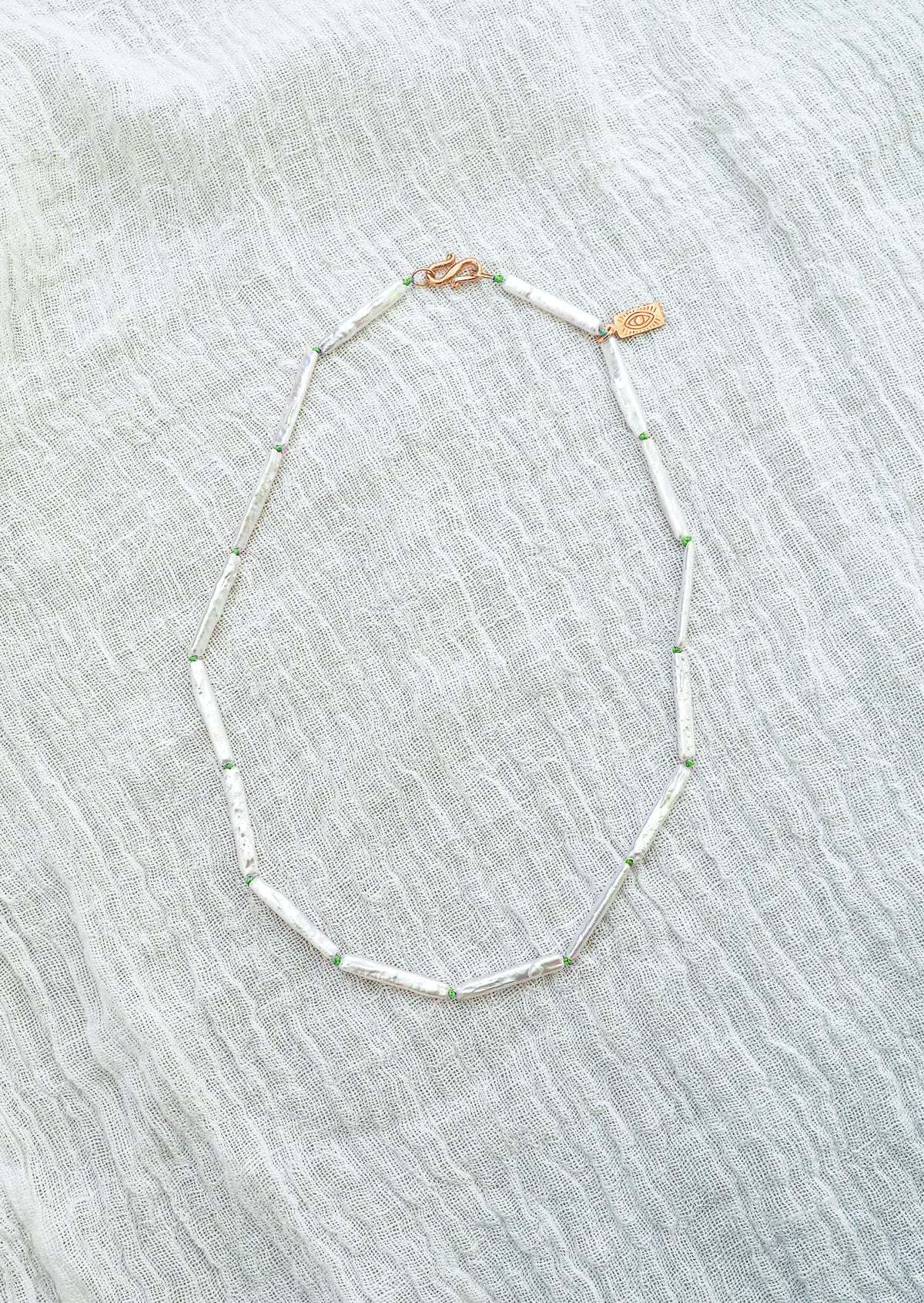 HERMINA ATHENS Yasemi Pearl Necklace - Emerald