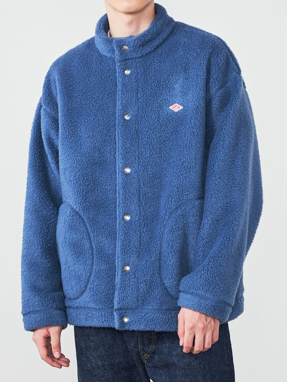 Danton Men's Stand Collar Fleece Jacket - Blue