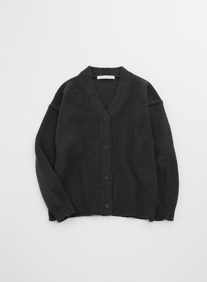 evam eva Wool Lily Cardigan - Stone Gray