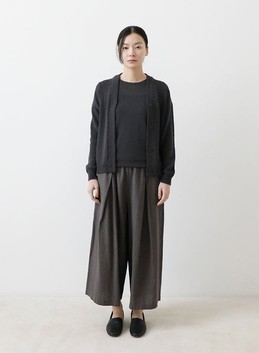 evam eva Wool Lily Cardigan - Stone Gray