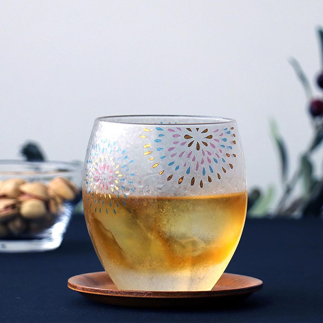 Aderia Set of 2 Drinking Glasses - Goldfish & Fireworks