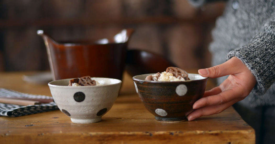 Studio M Polka Dots (Mizutama) Bowl - Black