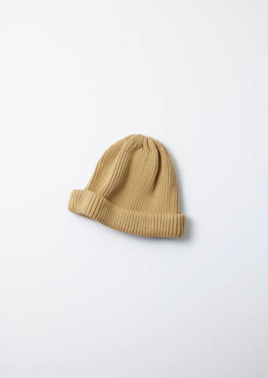 Rototo Cotton Rollup Beanie (Beige)