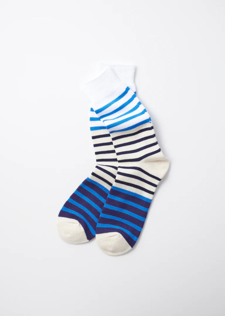 Rototo Multi Marine Stripe Socks (Navy)