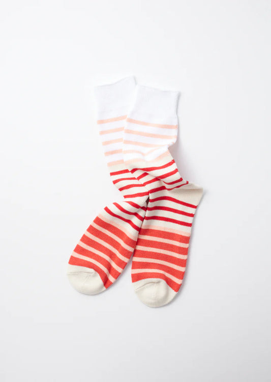 Rototo Multi Marine Stripe Socks (Red)