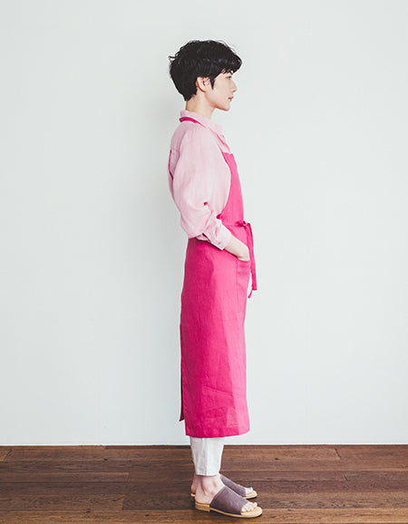 Fog Linen Work Full Apron - Rose Pink