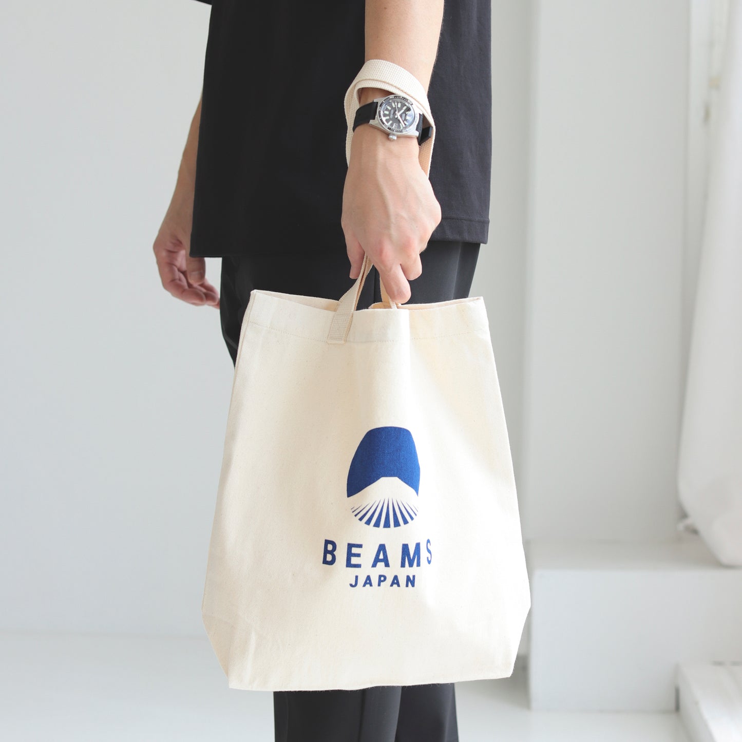 EVERGREEN WORKS X BEAMS Japan Tote Bag (White X Indigo)