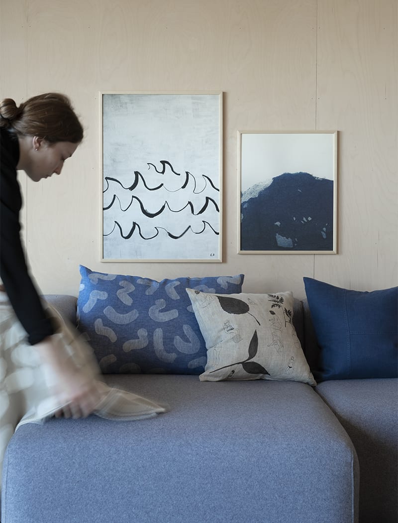 Fine Little Day Poster - Indigo Dye Ocean Landscape 2 by Dyeforindigo Sweden