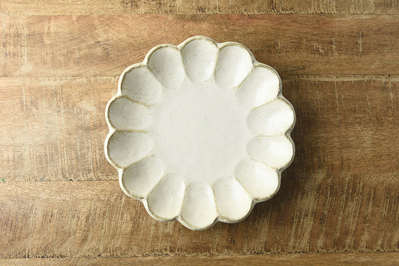 Kaneko Kohyo(小兵)White Rinka Plate (21 cm)