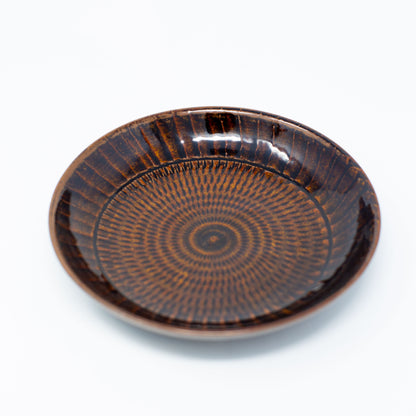 (20% off) Koishiwara Pottery 小石原烧 - Dark Brown Plate (BR9)