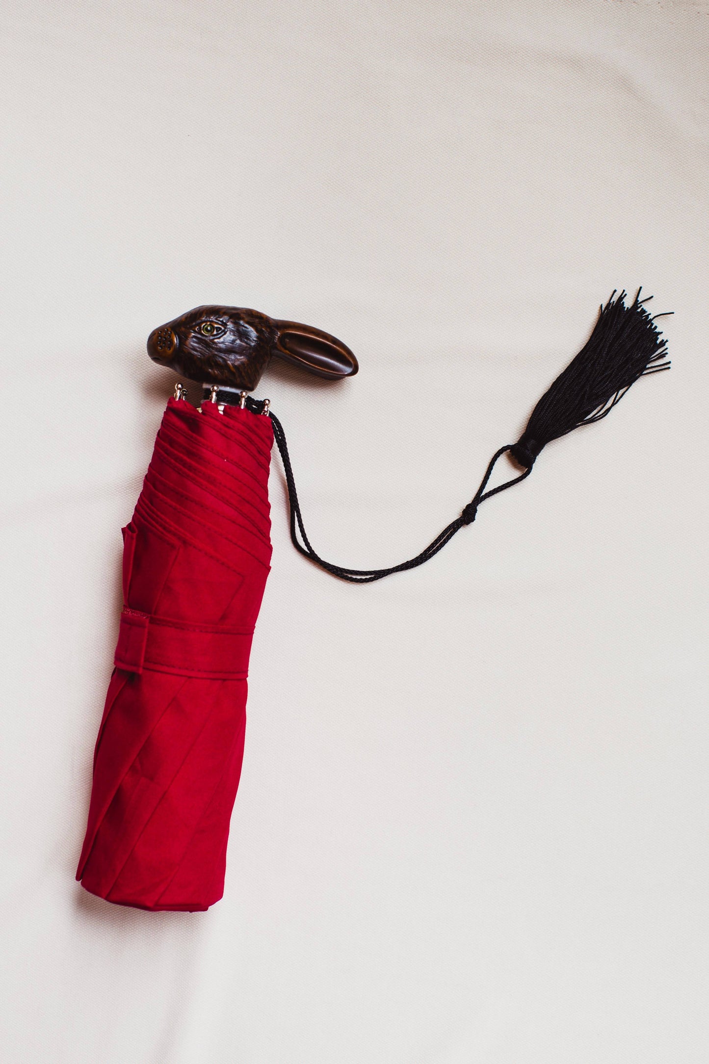 Guy De Jean Compact Umbrella (Rabbit/Red)
