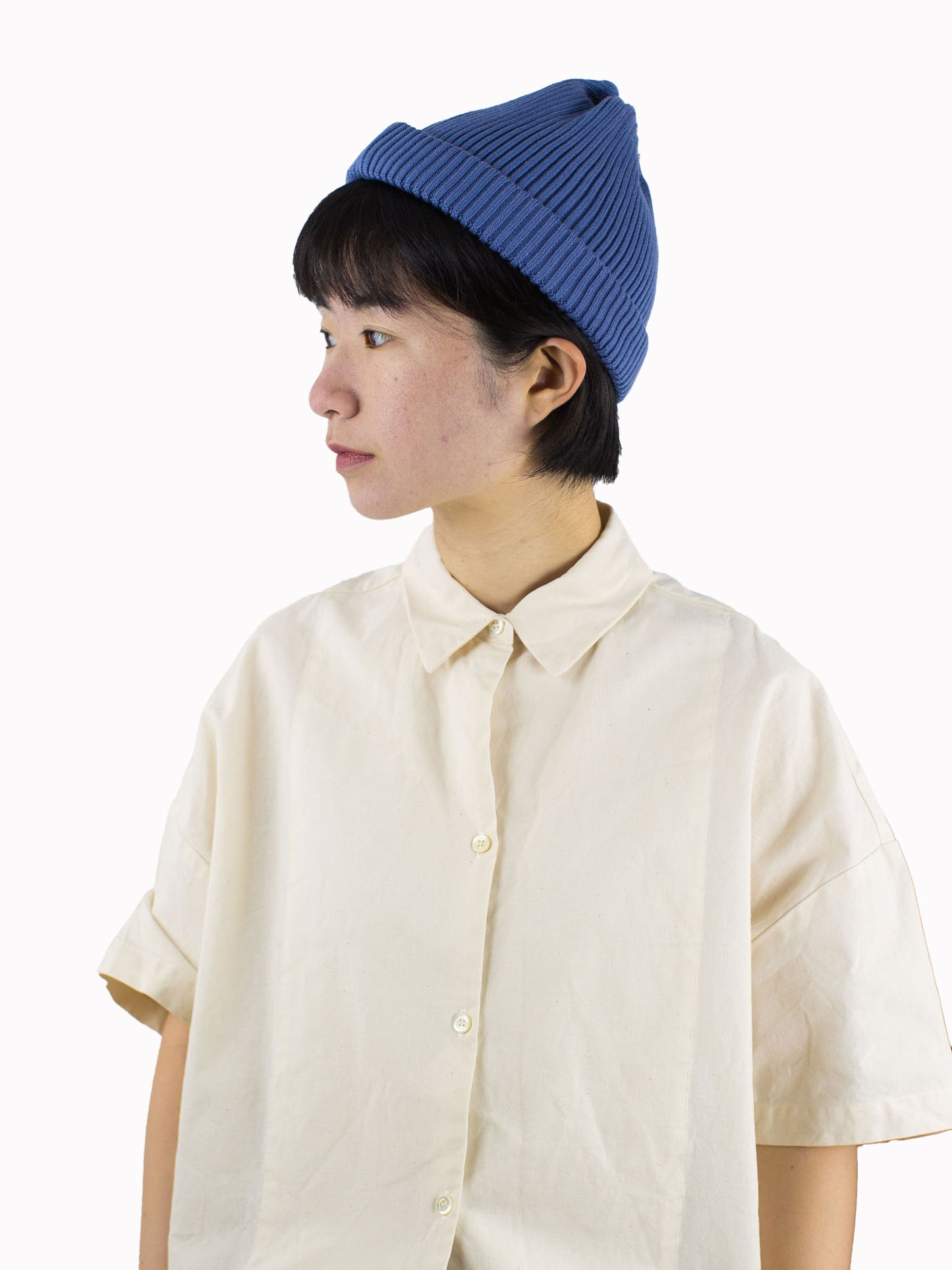 Rototo Cotton Rollup Beanie (Light Blue)