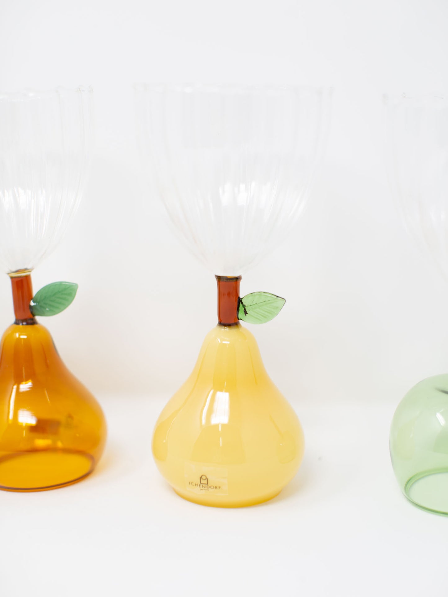 ICHENDORF Milano Fruits & Flower Stemmed Wine Glass - Amber Pear/ Yellow Pear