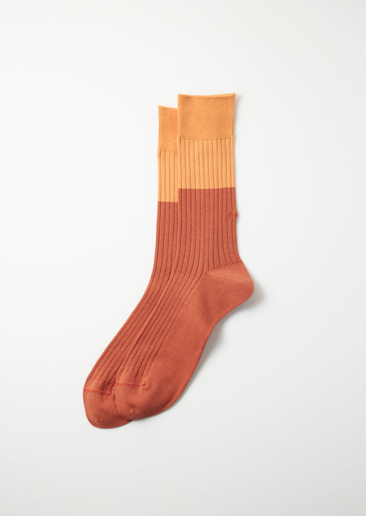 Rototo Bicolor Formal Socks (Light Orange/Terracotta Lot)