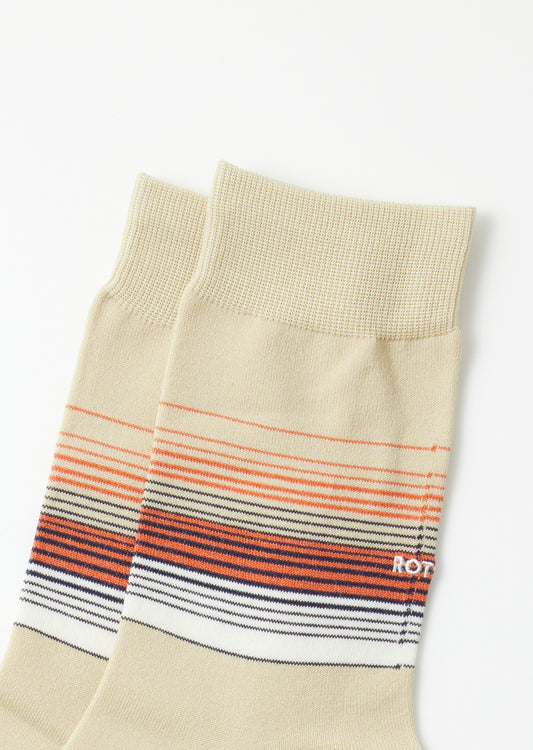 Rototo Horizon Stripe Socks(Beige)