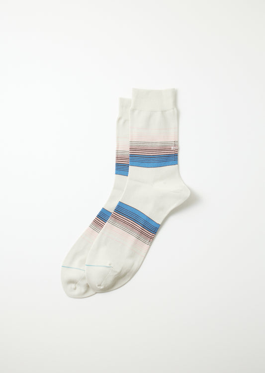 Rototo Horizon Stripe Socks(Light Grey)