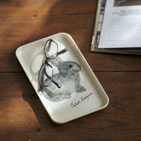 Fog Linen Work x Isabelle Boinot - Snow Rabbit Tray
