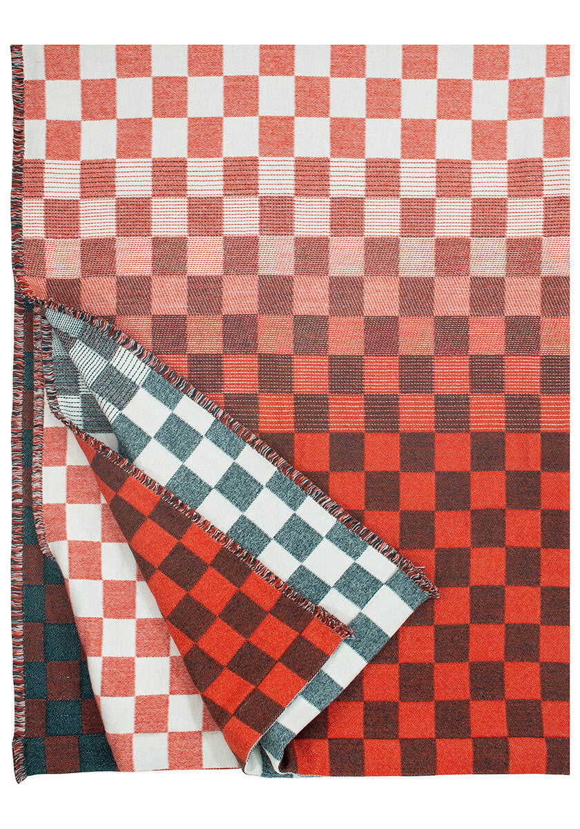 Lapuan Kankurit SHAKKI Blanket (130 x 180 cm/Green-Red-White)