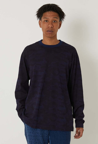 Blue Blue Japan Men's "Wind Flow" Hand-dyed Pullover