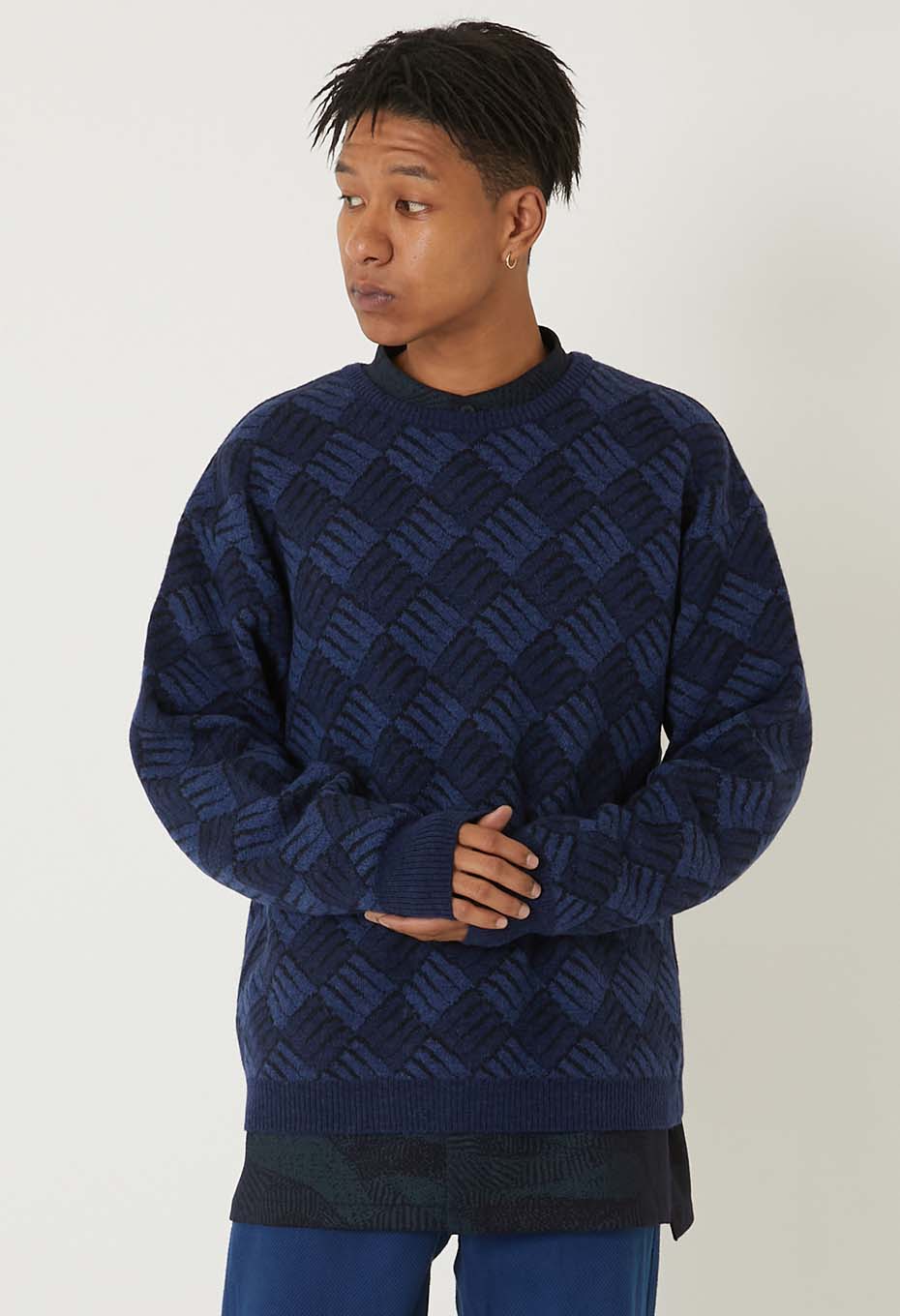 [40% off] Blue Blue Japan Alpaca/Wool "Wind Wave" Crewneck Pullover