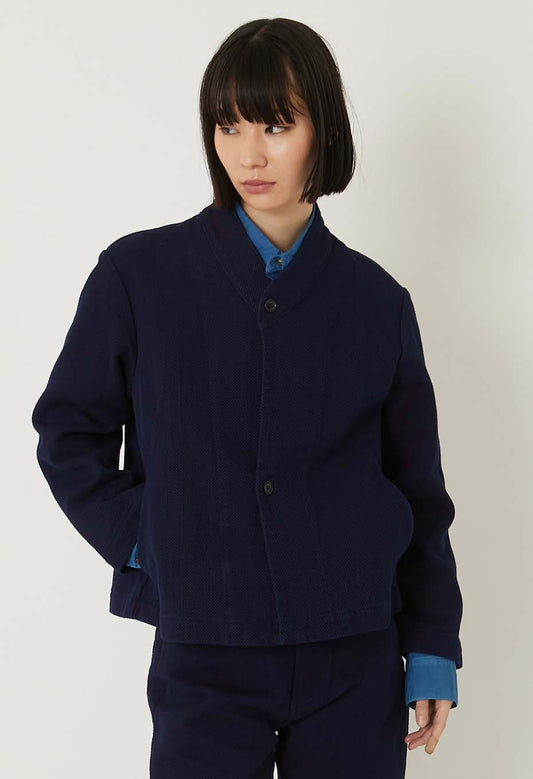 Blue Blue Japan Woman's Sashiko Double Cloth Haori Jacket