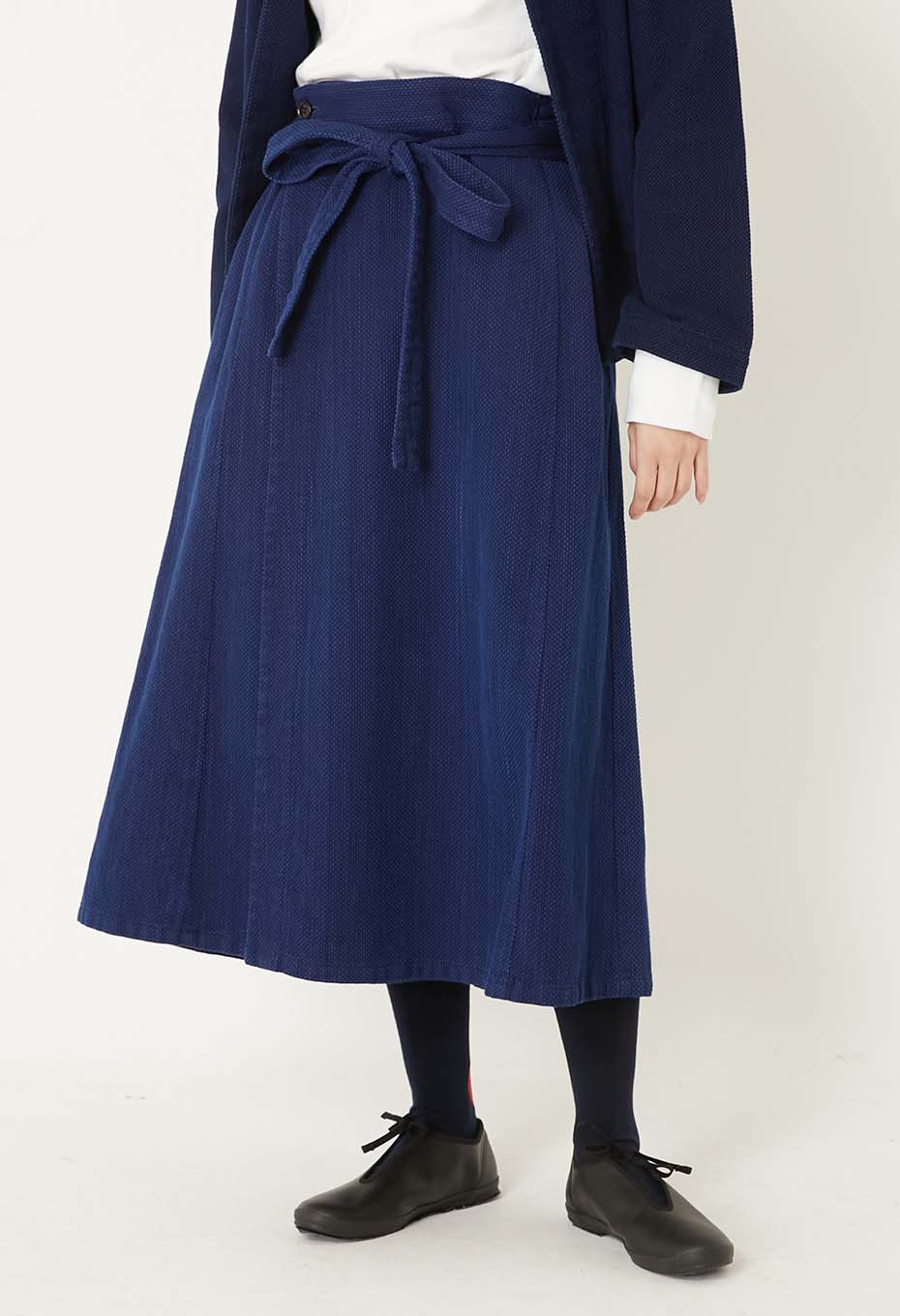 Blue Blue Japan Kasezome Sashiko Wrap Skirt