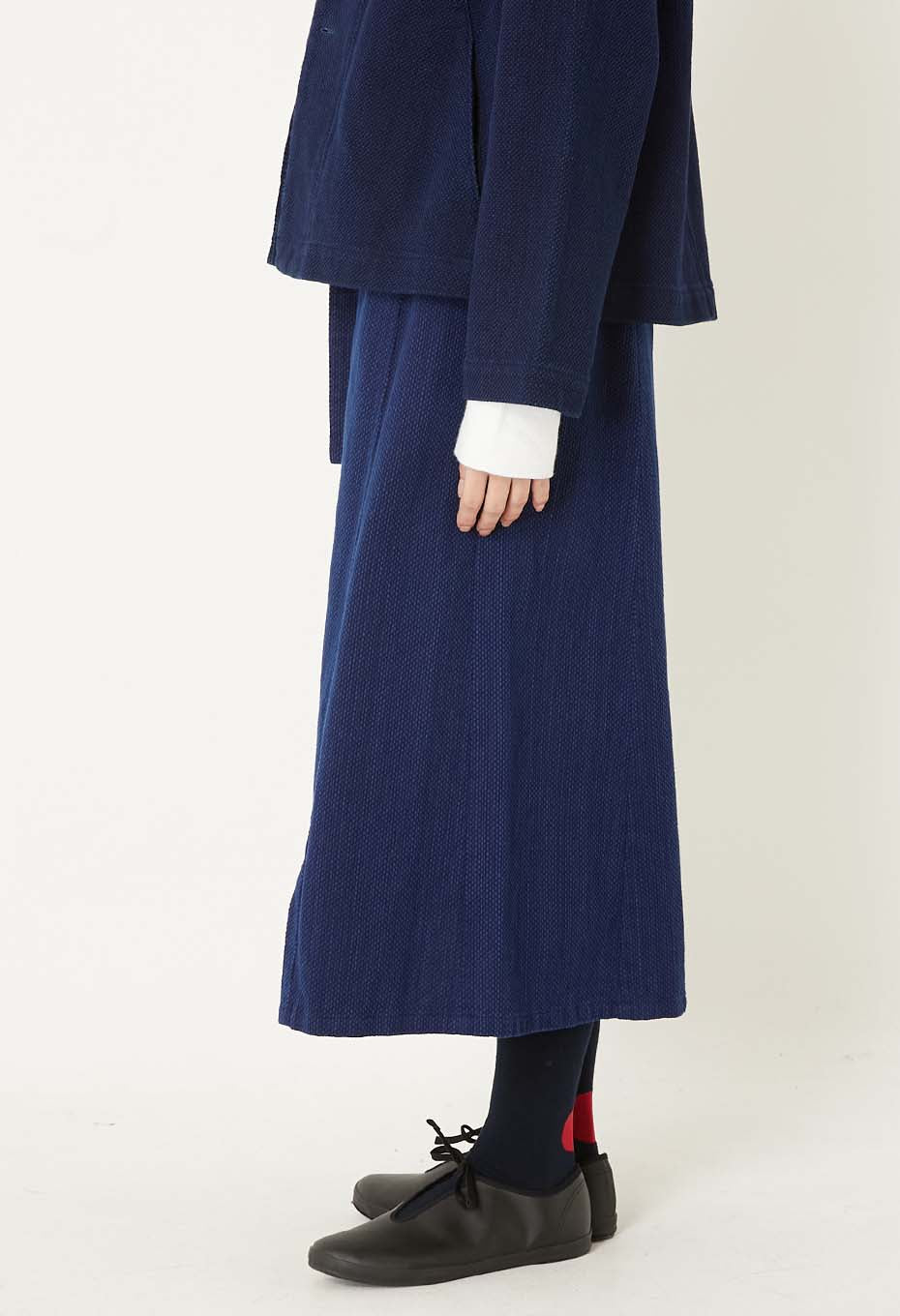 Blue Blue Japan Kasezome Sashiko Wrap Skirt