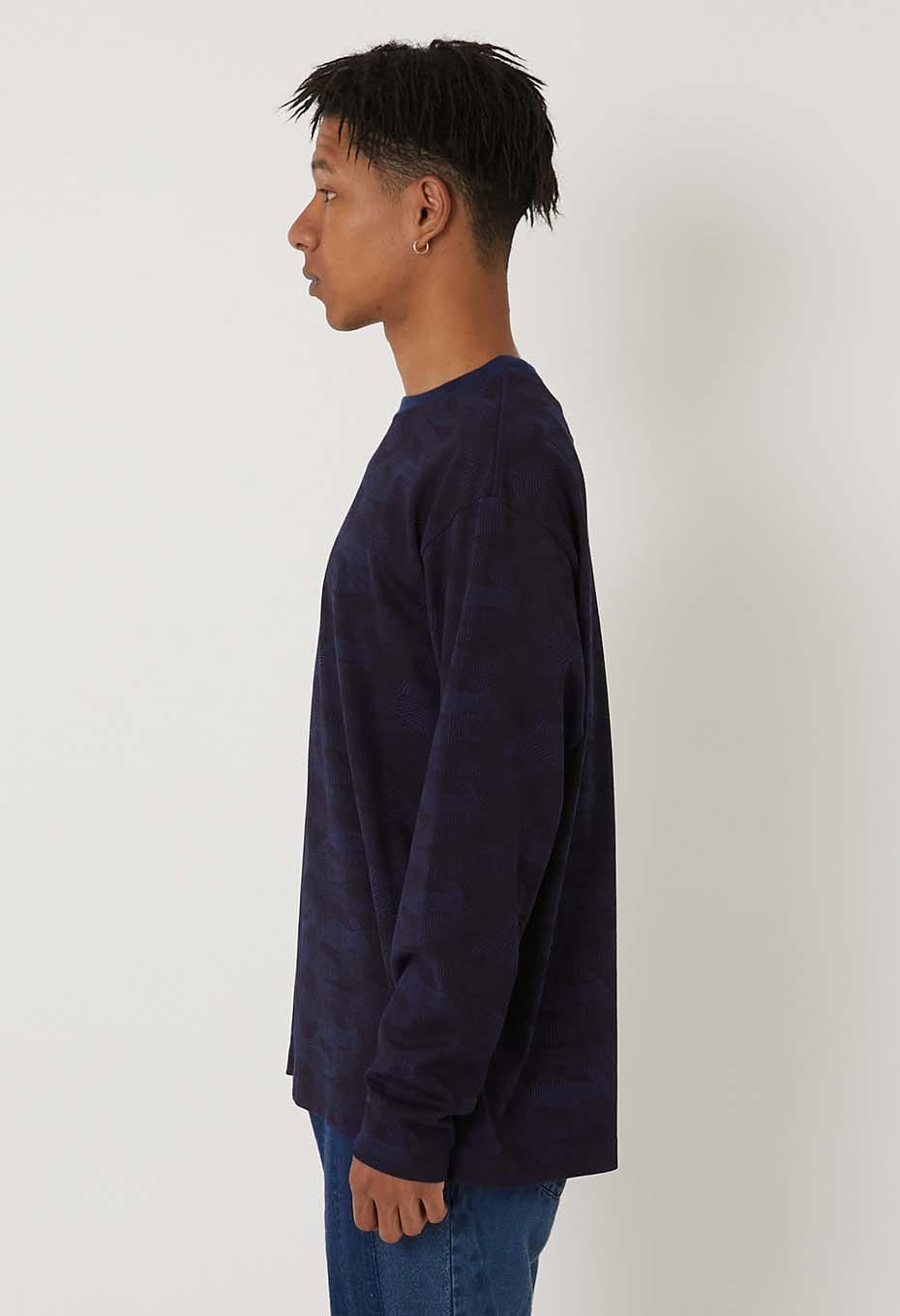 Blue Blue Japan Men's "Wind Flow" Hand-dyed Pullover