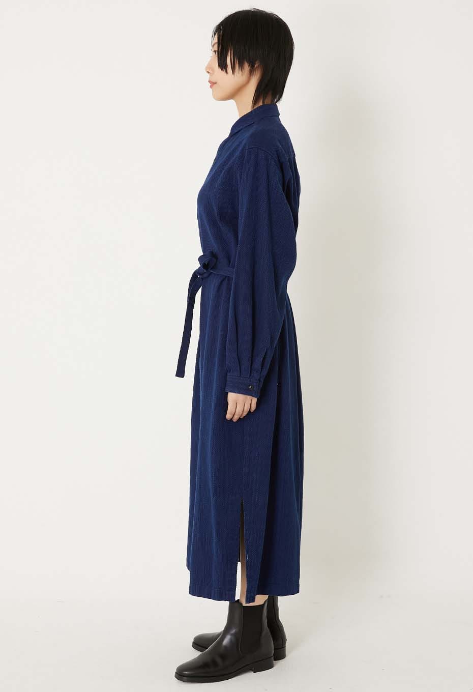 Blue Blue Japan Kasezome Sashiko Shirt Dress