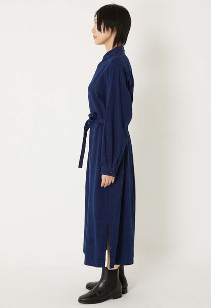 Blue Blue Japan Kasezome Sashiko Shirt Dress