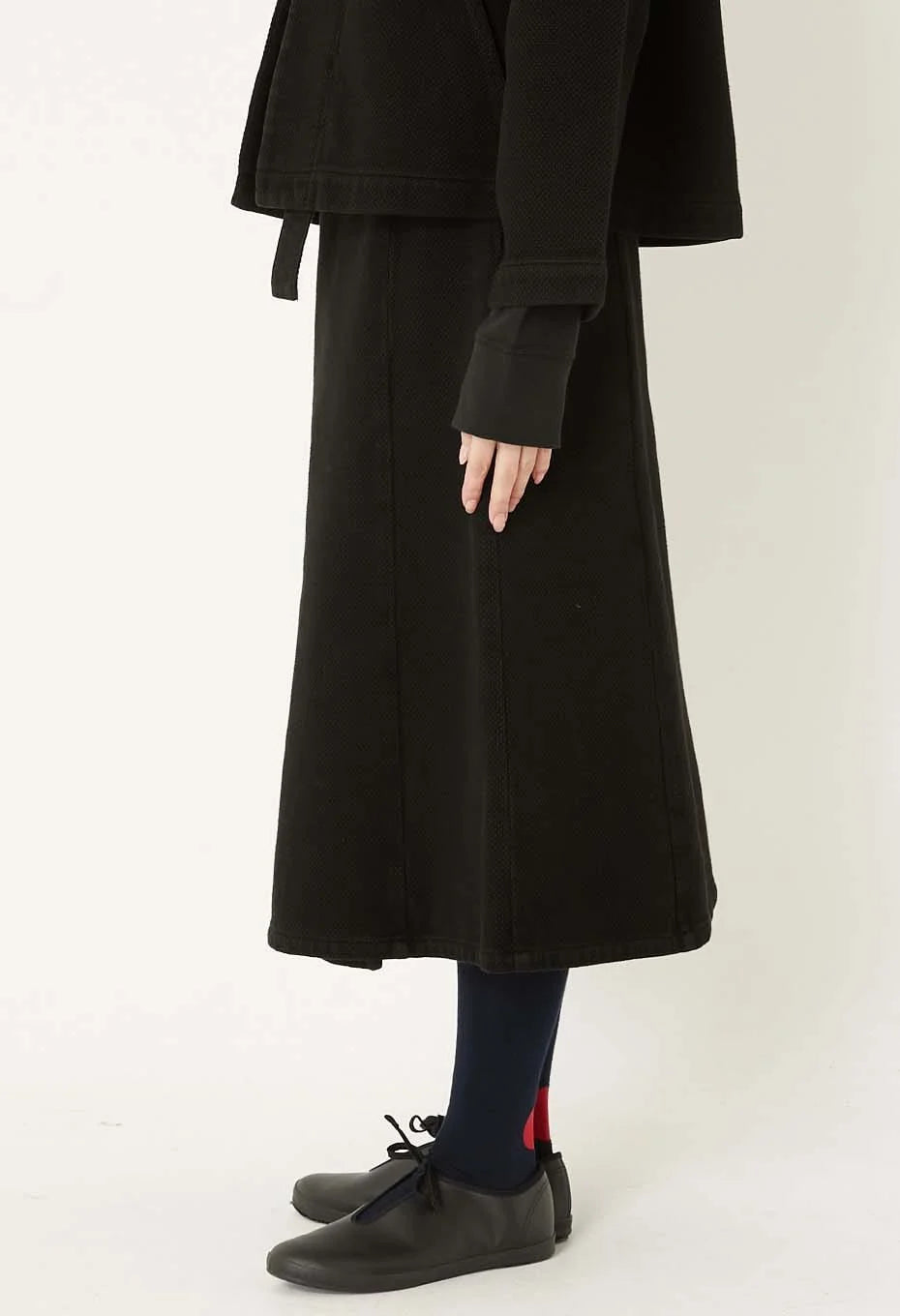 Blue Blue Japan Nijuori Sashiko Wrap Skirt - Black