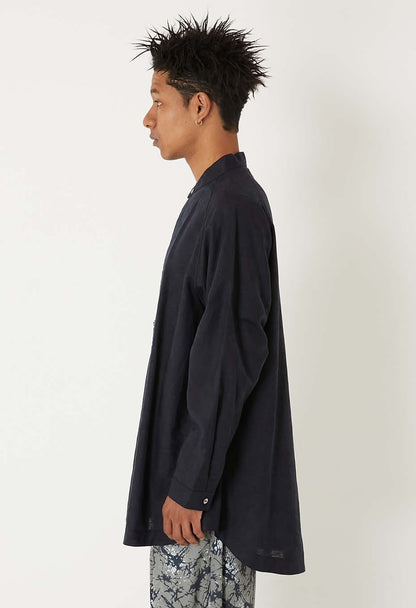 Blue Blue Japan Unisex Linen Glass Pattern Mixed Oversize Shirt