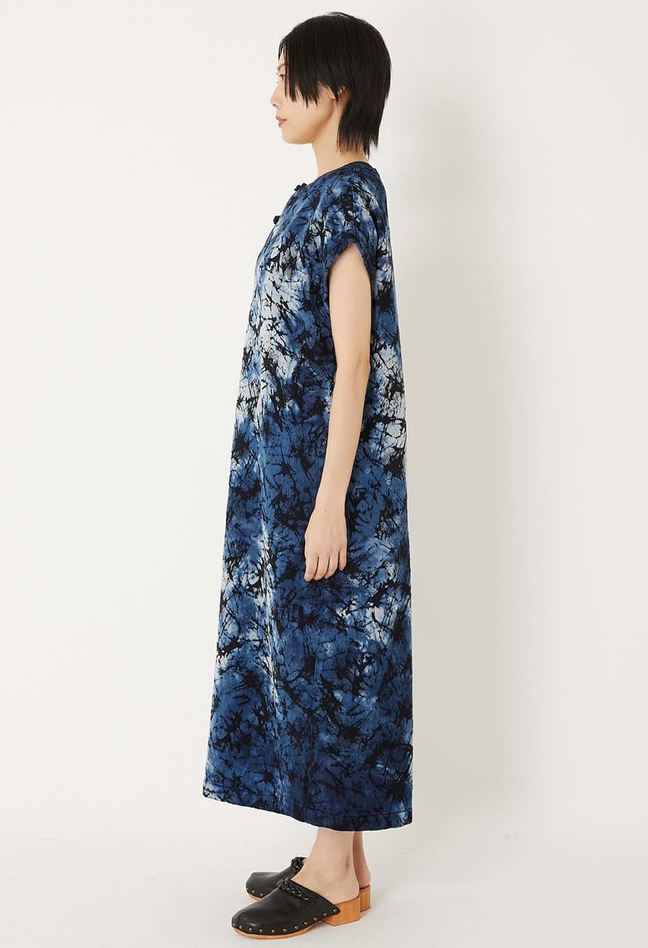 Blue Blue Japan Indigo Glass Jacquard Hand-dyed Dress
