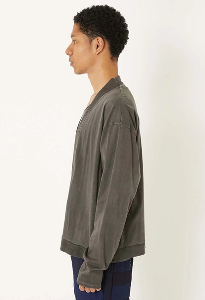 Blue Blue Japan Unisex Knitted Airy Smooth Black Haori Cardigan