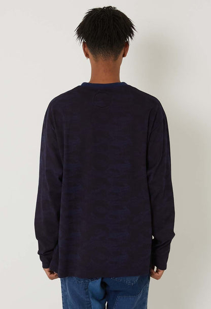 Blue Blue Japan Men's "Wind Flow" Hand-dyed Pullover