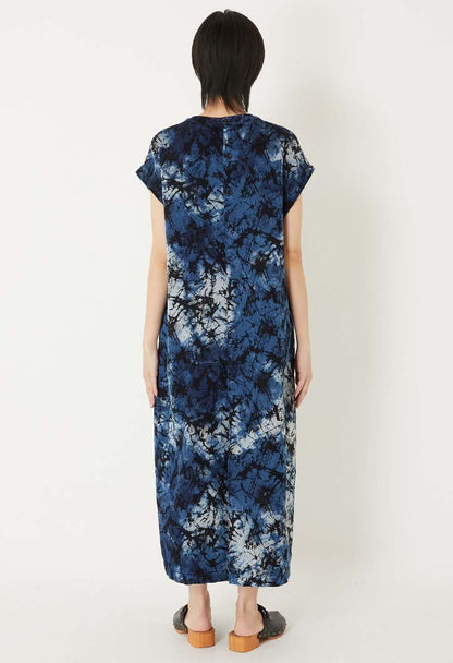 Blue Blue Japan Indigo Glass Jacquard Hand-dyed Dress