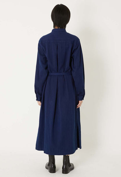 Blue Blue Japan Kasezome Sashiko Shirt Dress