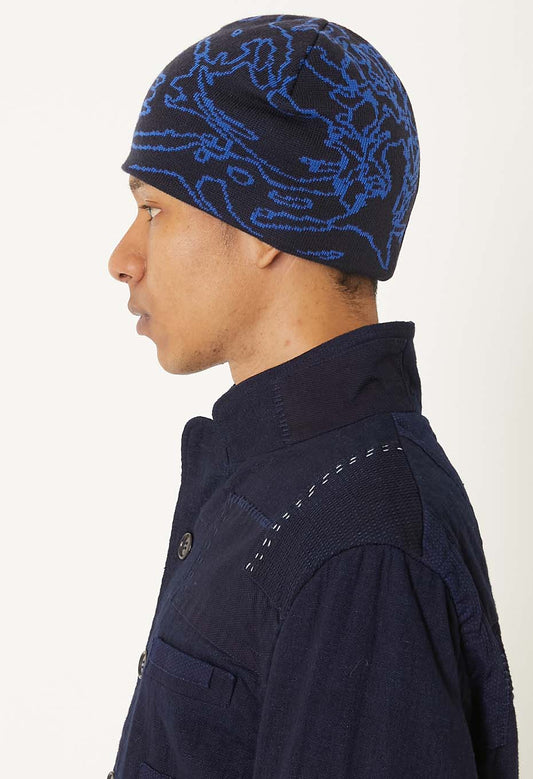 Blue Blue Japan Jacquard Beanie - Navy