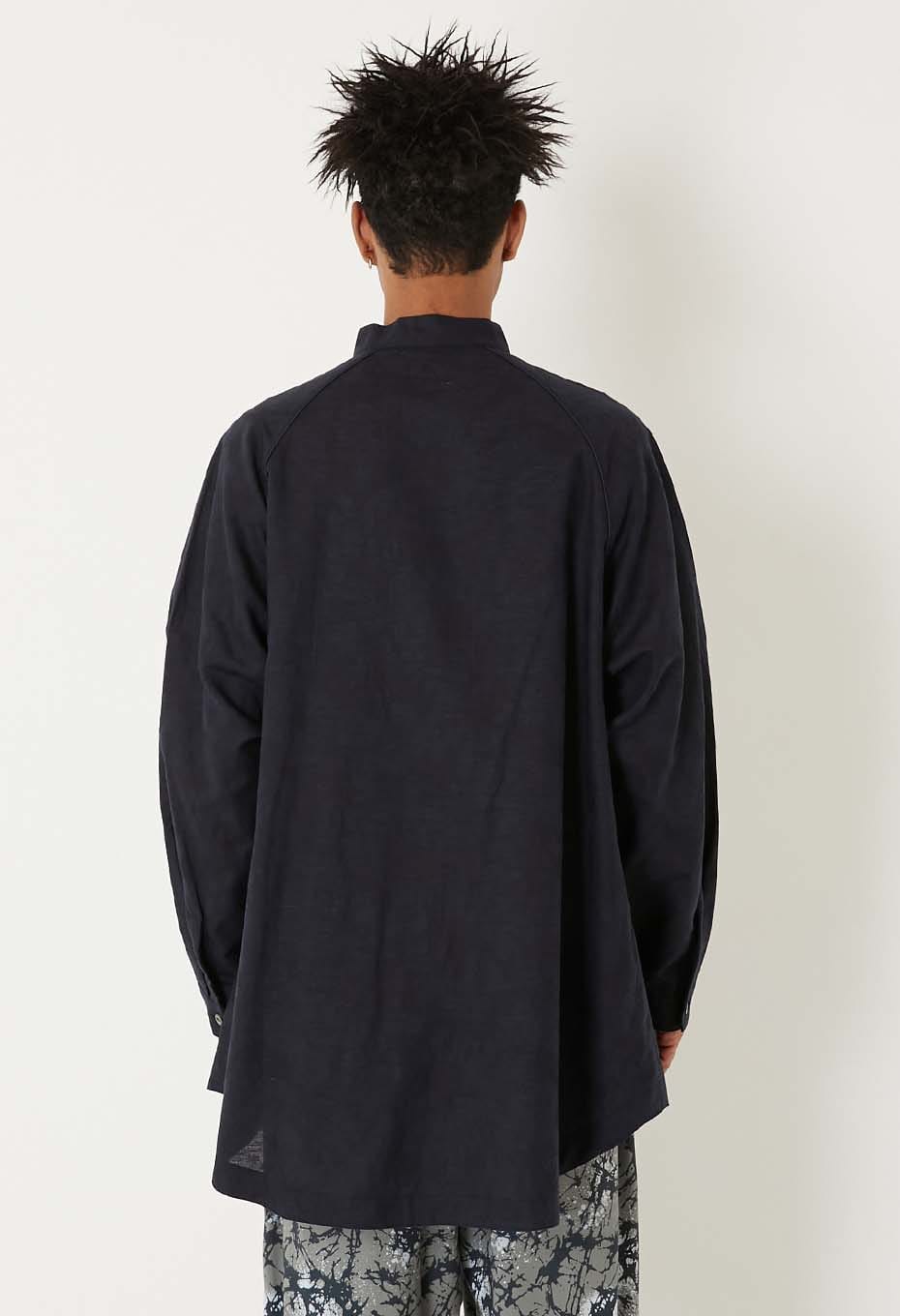 Blue Blue Japan Unisex Linen Glass Pattern Mixed Oversize Shirt