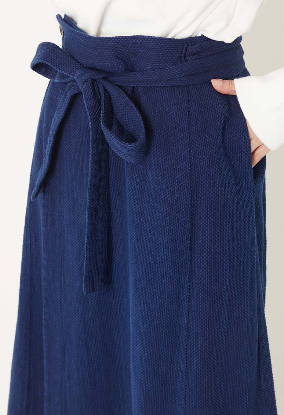 Blue Blue Japan Kasezome Sashiko Wrap Skirt