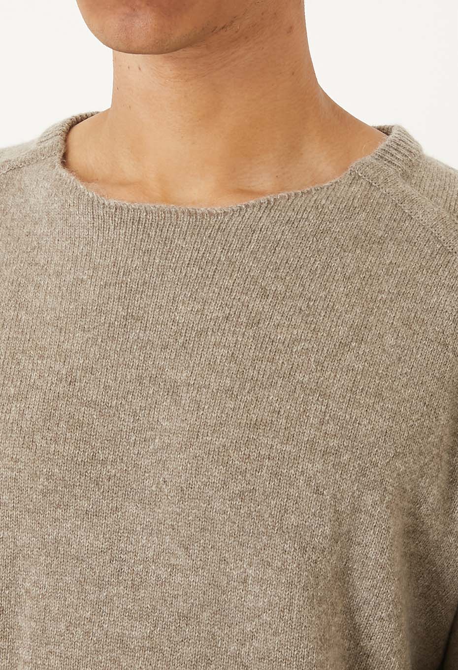 Blue Blue Japan Unisex Knitted Yak Cashmere Mixed Crewneck Pullover - Oatmeal