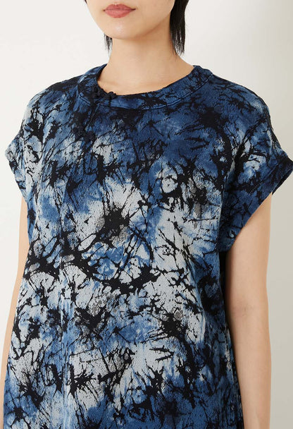 Blue Blue Japan Indigo Glass Jacquard Hand-dyed Dress