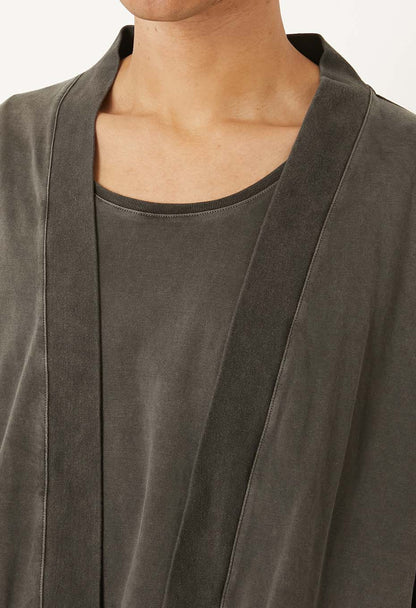 Blue Blue Japan Unisex Knitted Airy Smooth Black Haori Cardigan