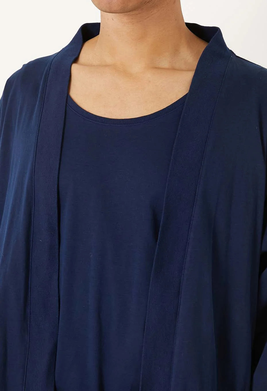 Blue Blue Japan Unisex Knitted Airy Smooth Indigo Haori Cardigan