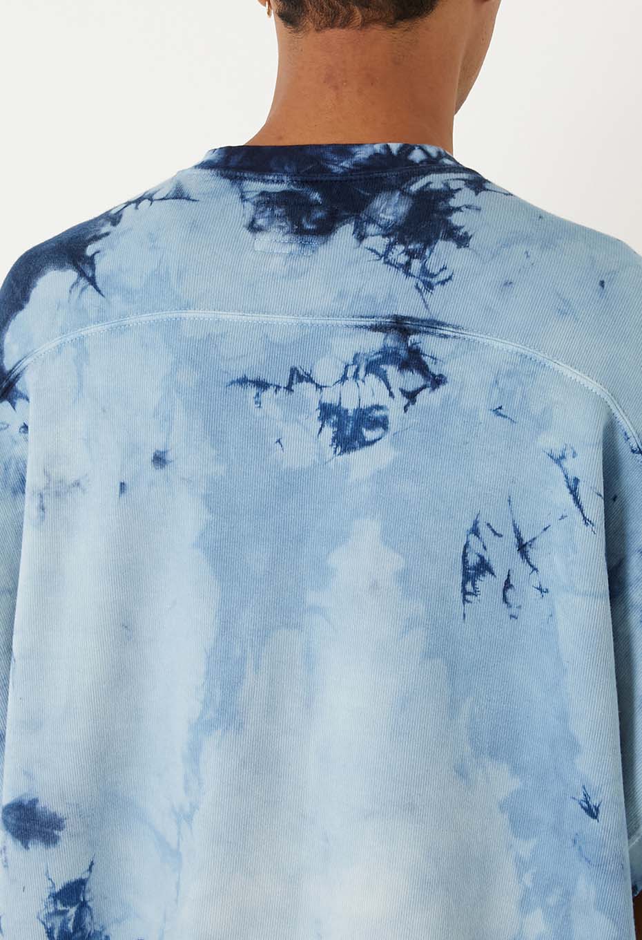 Blue Blue Japan Unisex Indigo Shibori French Sleeve T-shirt